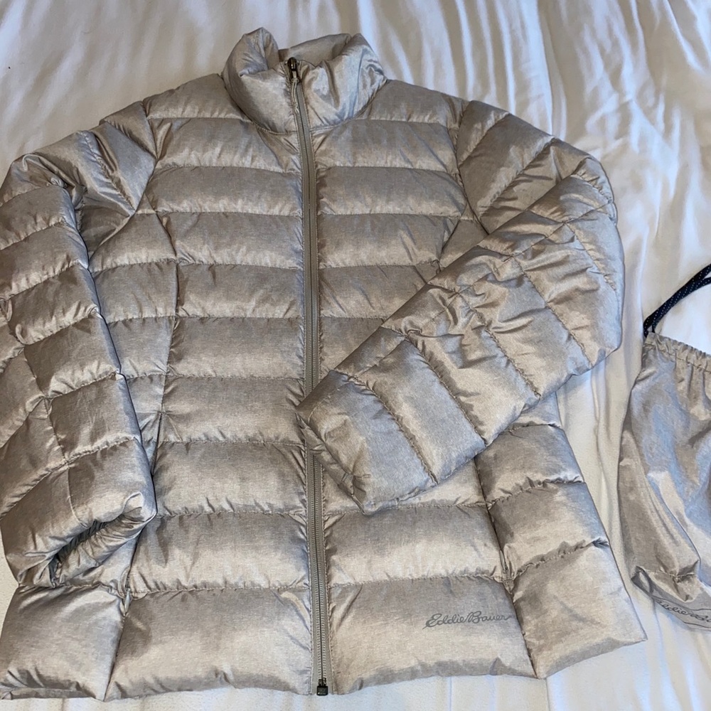 Eddie Bauer Silver Down Packable Puffer Coat - image 1